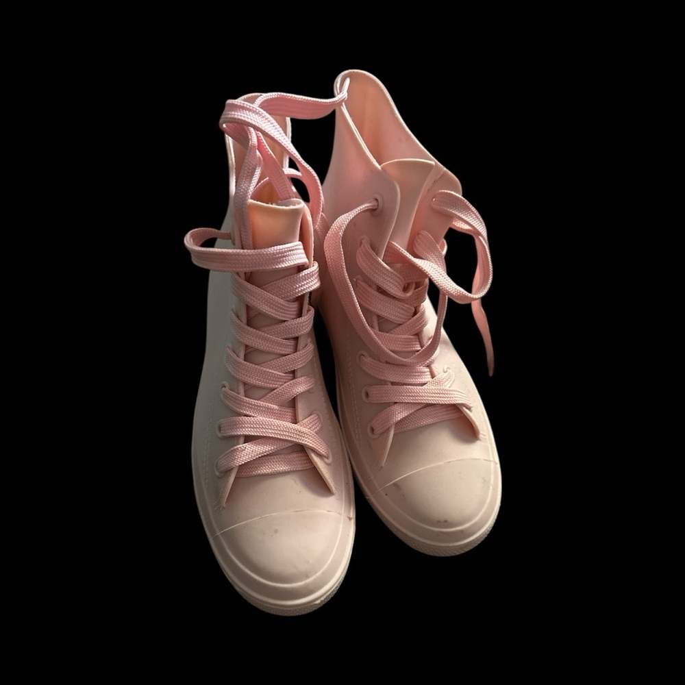 Pink High-Top Rain Boots Sneakers